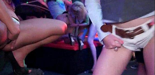  Girls licking pussies and banging at a dance club